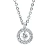 Collier Kreis aus 750 Gold Weißgold 15 Brillanten 0,08ct TW-SI L:42cm