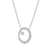 Collier Kreis aus 750 Gold Weißgold 23 Brillanten 0,32ct TW-VSI L:45cm