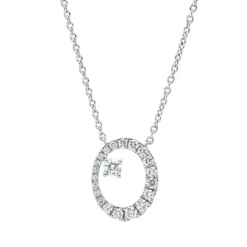 Collier Kreis aus 750 Gold Weißgold 23 Brillanten 0,32ct TW-VSI L:45cm