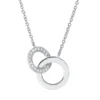 Collier Kreis aus 750 Gold Weißgold 20 Brillanten 0,15ct TW-SI L:45cm