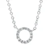 Collier Kreis aus 750 Gold Weißgold 15 Diamanten 0,04ct TW-SI L:45,7cm