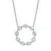 Collier Kreis aus 750 Weißgold 9 Diamanten Navette-Schliff 0,78ct TW-SI L:42cm