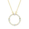 Collier Kreis 750 Gelbgold 24 Brillanten 0,48ct TW-SI L:45,7cm Fassung rhodiniert