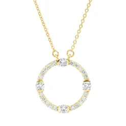Collier Kreis 750 Gelbgold 24 Brillanten 0,48ct TW-SI L:45,7cm Fassung rhodiniert