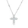 Collier Kreuz aus 750 Gold Weißgold 6 Brillanten 1,04ct TW-VSI L:45cm