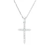 Collier Kreuz aus 750 Gold Weißgold 12 Brillanten 0,36ct F-SI L:45,7cm