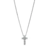 Collier Kreuz aus 750 Gold Weißgold 7 Brillanten 0,1ct TW-SI L:42cm