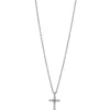 Collier Kreuz aus 750 Gold Weißgold 12 Brillanten 0,03ct TW-SI L:42cm