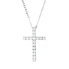 Collier Kreuz aus 750 Gold Weißgold 17 Brillanten 0,86ct TW-PI L:40cm