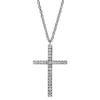 Collier Kreuz aus 750 Gold Weißgold 27 Brillanten 0,09ct TW-SI L:42cm