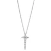 Collier Kreuz aus 750 Weißgold 9 Diamanten Fanatsy-Schliff 0,79ct TW-VSI/SI L:42cm