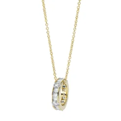 Collier mit Ring aus 750 Gold Gelbgold 25 Diamanten 0,69ct TW-SI L:45cm