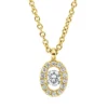 Collier Oval aus 750 Gold Gelbgold 15 Brillanten 0,1ct TW-SI L:42cm