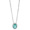 Collier Oval 750 Weißgold Smaragd 0,4ct grün 16 Brillanten 0,07ct TW-SI L:45,7cm
