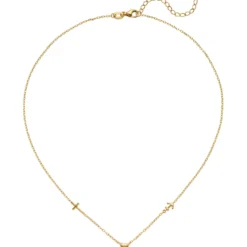 Collier Rundankerkette Glaube Liebe Hoffnung aus 925 Silber vergoldet 38-43cm