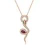 Collier Schlange 750 Rotgold 3 Tsavorithe 0,41ct grün 45 Brillanten 0,29ct F-VSI