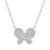 Collier Schmetterling aus 750 Weißgold 56 Brillanten 0,14ct TW-SI L:45,7cm