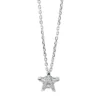 Collier Stern 750 Weißgold 5 Diamanten Triangel-Sonderschliff 0,16ct F-VVS L:42cm