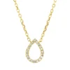Collier Tropfen aus 750 Gold Gelbgold 20 Diamanten 0,04ct TW-SI L:45cm