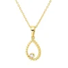 Collier Tropfen aus 750 Gold Gelbgold Brillant 0,03ct TW-SI L:45cm Zarge