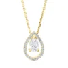 Collier Tropfen aus 750 Gold Gelbgold 23 Diamanten 0,46ct TW-SI L:45cm