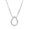 Collier Tropfen aus 750 Gold Weißgold 20 Diamanten 0,04ct TW-SI L:45cm