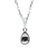 Collier Tropfen aus 750 Gold Weißgold Amethyst 0,34ct grün L:45cm Zarge