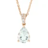 Collier Tropfen 750 Rotgold Amethyst 1,06ct grün 8 Diamanten 0,04ct TW-SI L:45cm