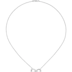 Collier Unendlichkeit Halskette mit Anhänger 925 Silber mit Zirkonia 41 cm