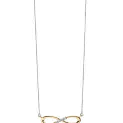 Collier Unendlichkeit Infinity Symbol 5 Diamanten 0.05Ct W/SI 585 Gold Halskette