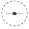 Collier 750 Weißgold 19 Rubine 10,67ct rot 180 Brillanten 3,29ct TW-VSI/SI L:44cm