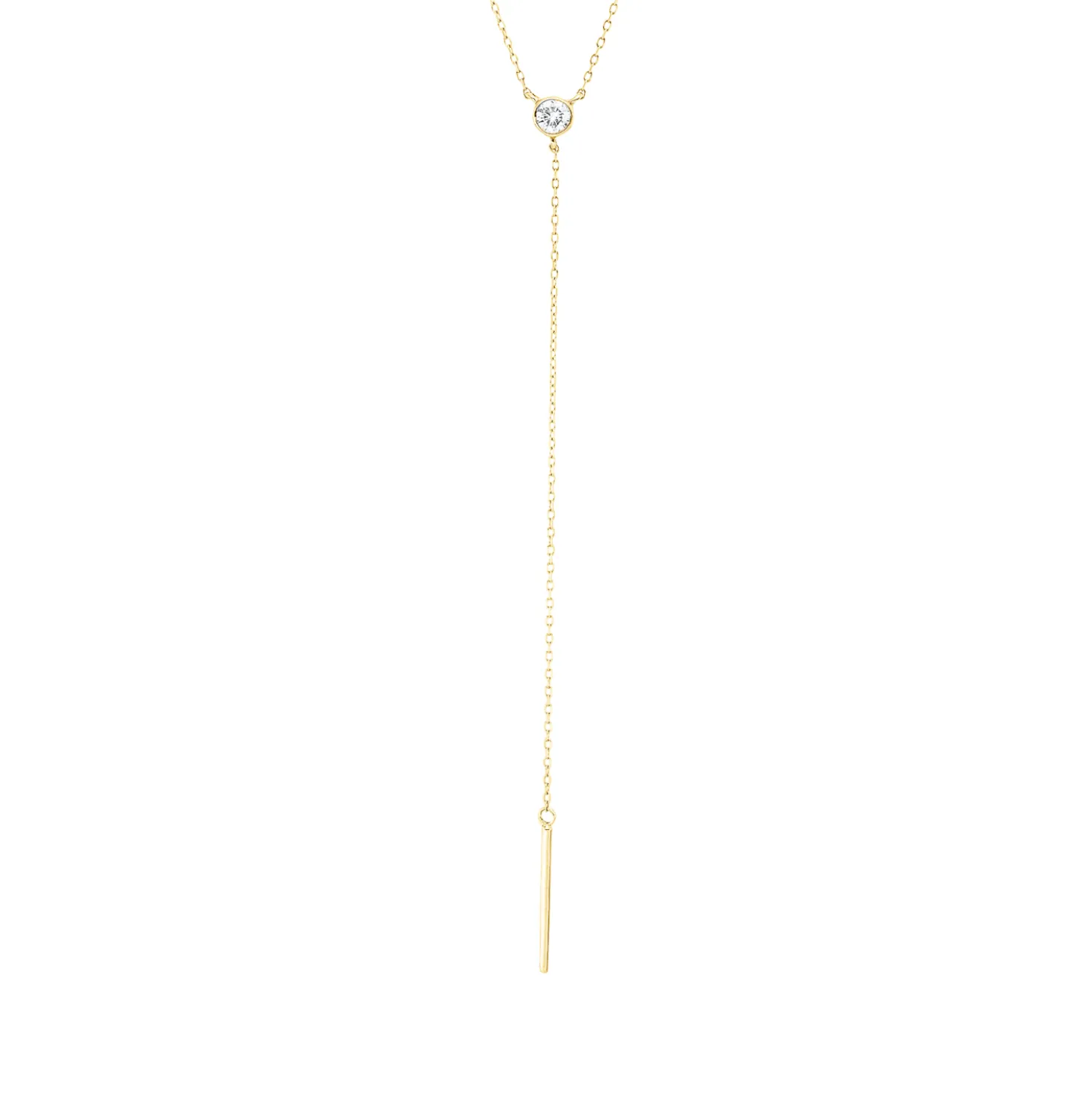 Collier Y-Kette aus 585 Gold Gelbgold Brillant 0,1ct TW-SI L:45,7cm Zarge