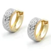 Creole Creolen 12x5mm Ohrringe diamantiert 375 Weißgold & Gelbgold Goldohrringe