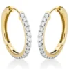 Creolen aus 750 Gelbgold 30 Brillanten 0,5ct TW-SI 18,6x1,9mm Fassung rhodiniert