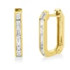 Creolen aus 750 Gelbgold 12 Diamanten Baguette-Schliff 0,6ct TW-SI 16,4x2,8mm