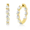 Creolen aus 750 Gelbgold 16 Diamanten Tropfen-Schliff 1,47ct TW-SI 18,5x2,7mm