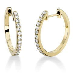 Creolen aus 750 Gold Gelbgold 28 Brillanten 0,36ct TW-SI 17,3x1,6mm