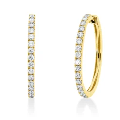 Creolen aus 750 Gold Gelbgold 32 Brillanten 1,28ct TW-SI 30x2,5mm
