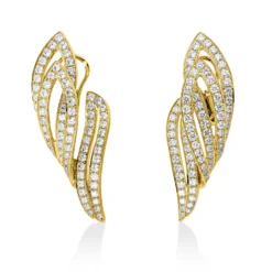 Creolen aus 750 Gold Gelbgold 184 Brillanten 4,11ct TW-VSI 44,2x16mm