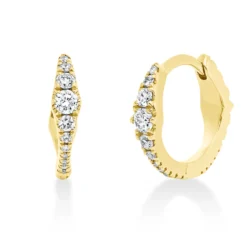 Creolen aus 750 Gold Gelbgold 44 Brillanten 0,33ct I-SI 11,2x2,5mm