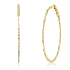 Creolen aus 750 Gold Gelbgold 224 Brillanten 0,61ct TW-SI 50x1,2mm