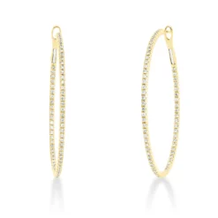 Creolen aus 750 Gold Gelbgold 130 Brillanten 0,5ct TW-SI 34,8x1,4mm