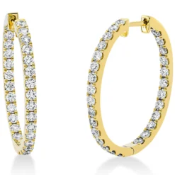 Creolen aus 750 Gold Gelbgold 56 Brillanten 2,47ct TW-SI 29,4x2,5mm