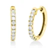 Creolen aus 750 Gold Gelbgold 18 Brillanten 0,47ct TW-SI 16x2,3mm