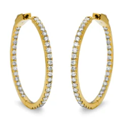 Creolen aus 750 Gold Gelbgold 74 Brillanten 1,95ct TW-SI 31,5x2,5mm