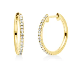 Creolen aus 750 Gold Gelbgold 34 Brillanten 0,17ct TW-SI 14,5x1,2mm