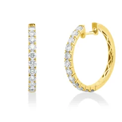 Creolen aus 750 Gold Gelbgold 24 Brillanten 1,93ct TW-SI 24,4x2,7mm