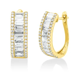Creolen aus 750 Gold Gelbgold 88 Diamanten 2,44ct TW-SI 18,2x6,5mm