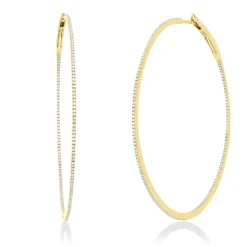 Creolen aus 750 Gold Gelbgold 324 Diamanten 0,68ct TW-SI 57,6x1mm