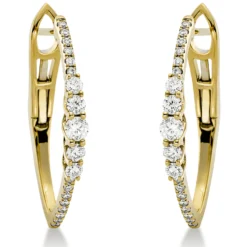 Creolen aus 750 Gold Gelbgold 38 Diamanten 0,51ct TW-SI 23,4x2,5mm